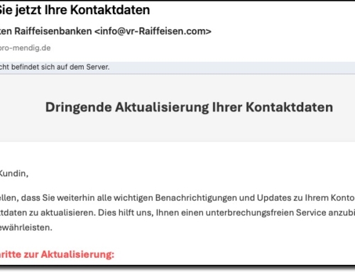 Dringend! Warnung vor gefälschter Volksbankmail!